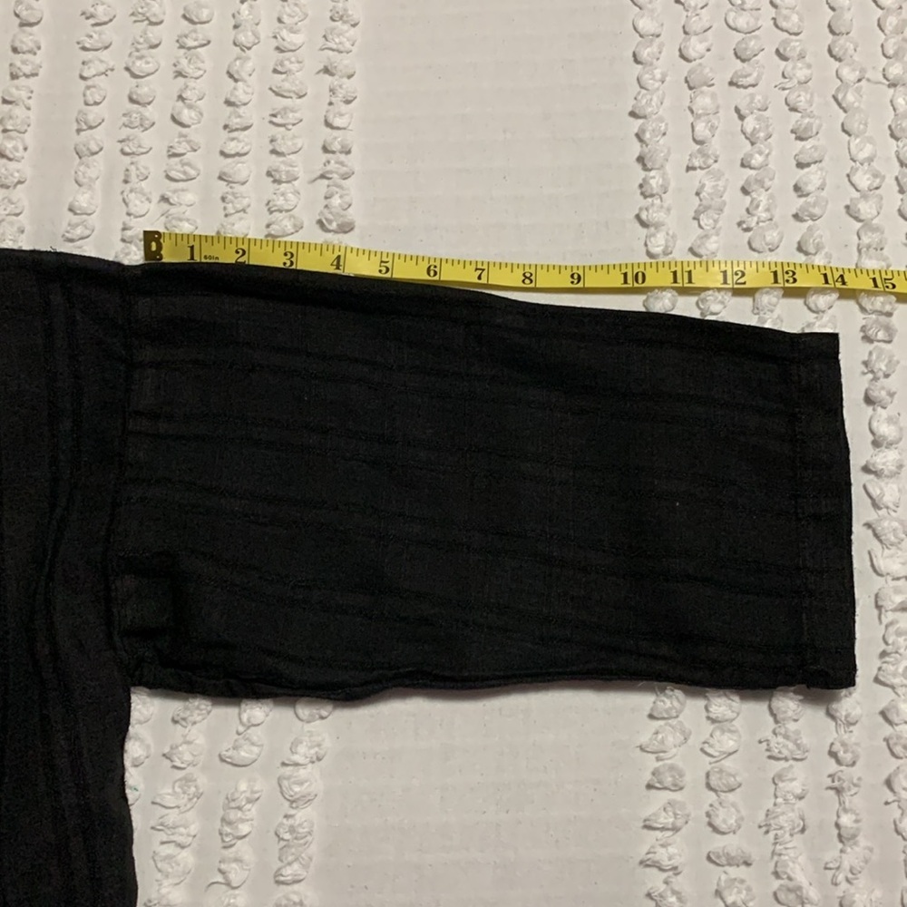 La FIXSUN Women’s 100% Linen Hi-Low Textured Boxy Black Button-Up Shirt USA XL - Picture 11 of 16